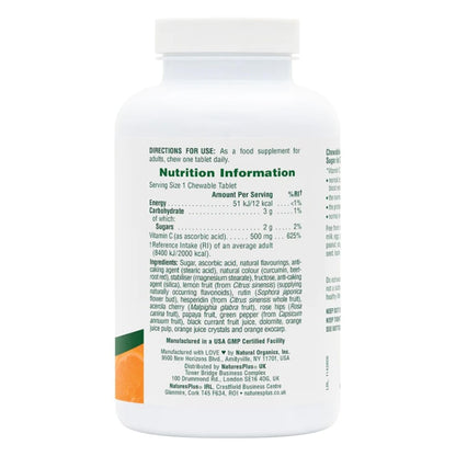 NaturesPlus alta potencia vitamina C masticable empaquetado