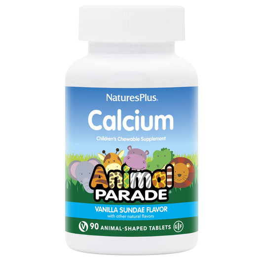 NaturesPlus Animal Parade calcio tabletas masticables sabor vainilla