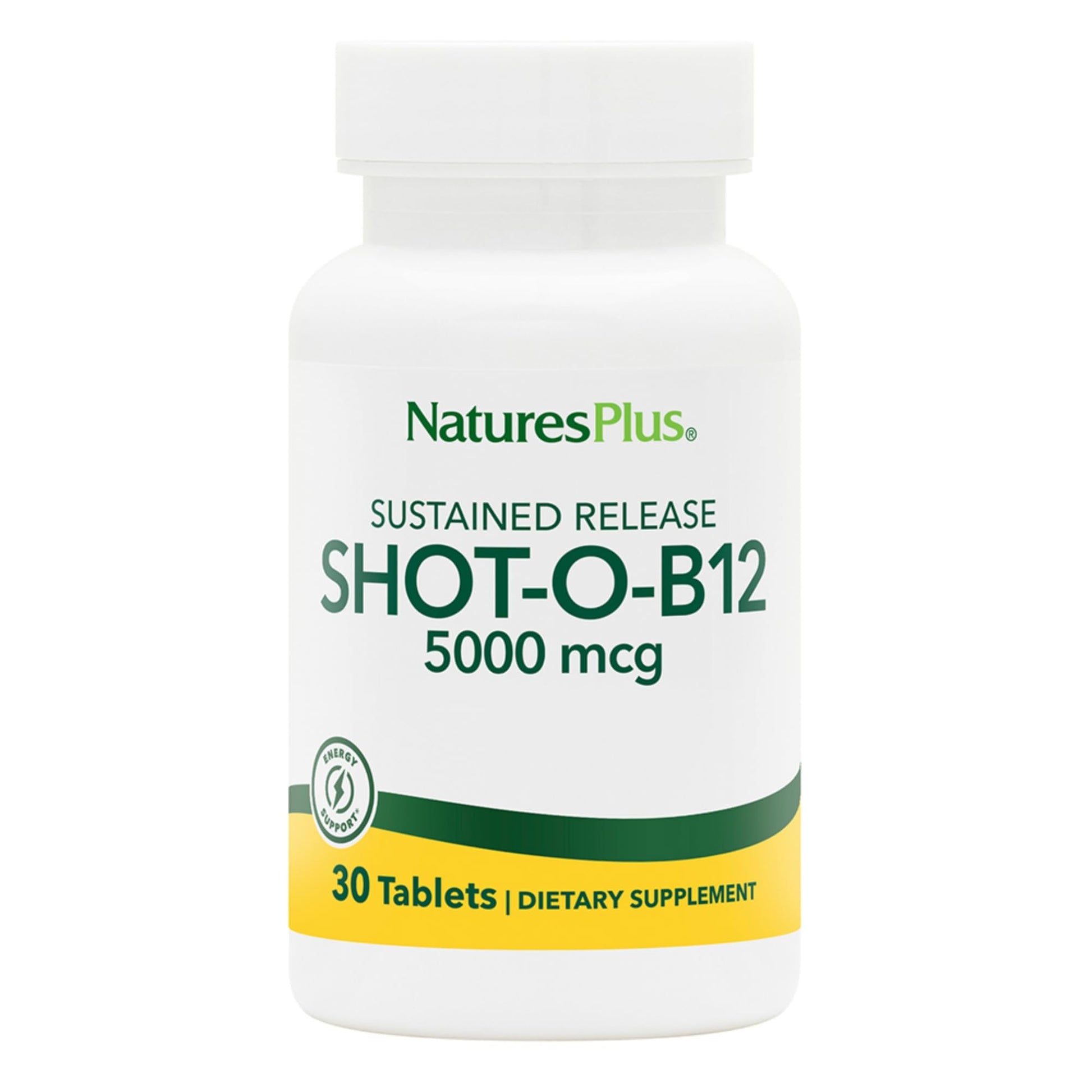 NaturesPlus Shot-O-B12 tabletas vegetarianas 5000 mcg