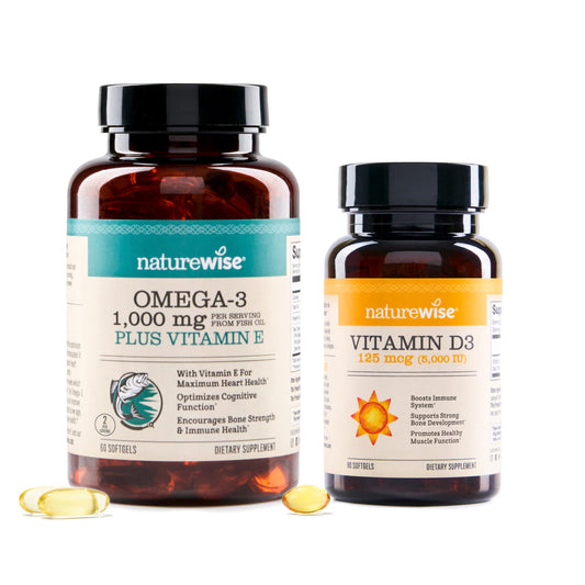 NatureWise Omega 3 1000mg con vitamin E y D3 60 cápsulas