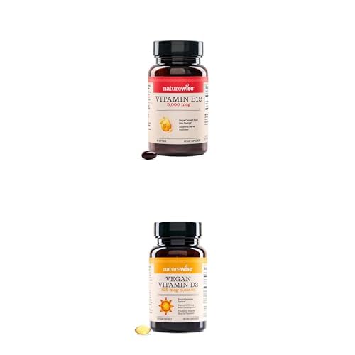 Paquete NatureWise vitamina B12 y vitamina D3 vegana con aceite de oliva orgánico