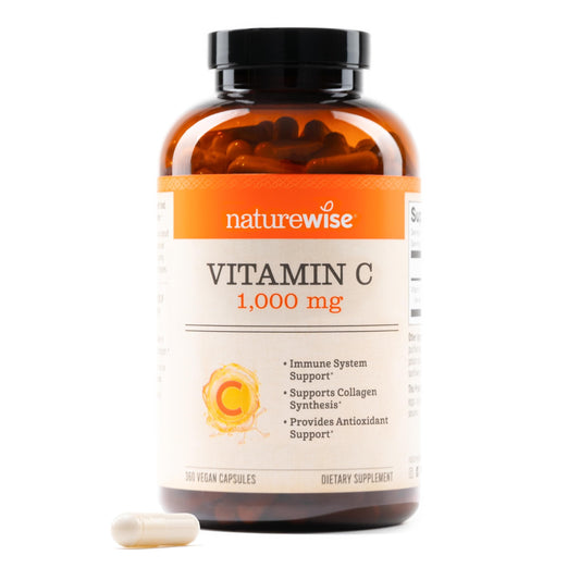 Cápsulas vitamina c naturewise 1000mg frasco blanco