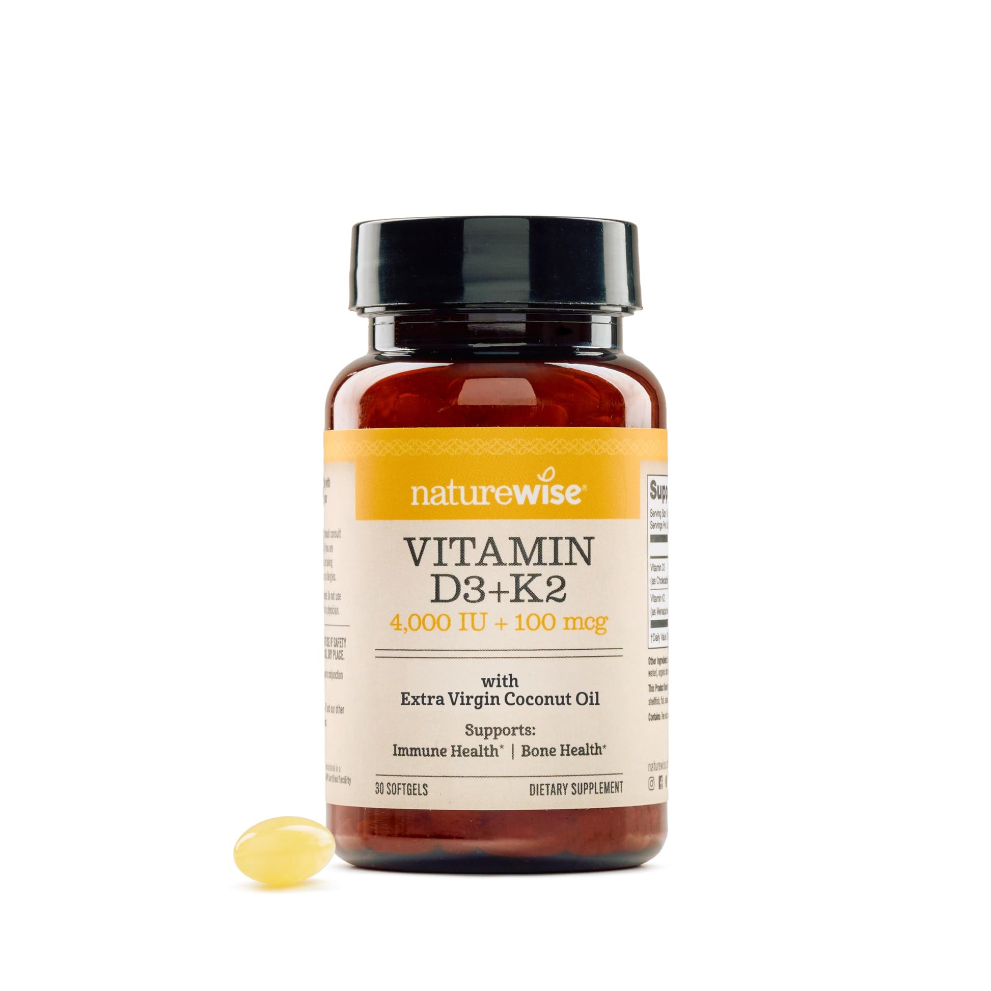 NatureWise vitamina D3 4000 IU K2 MK7 30 cápsulas blandas
