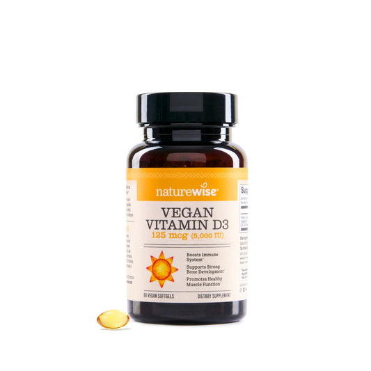 Paquete NatureWise vitamina D3 vegana y vitamina B12 60 cápsulas blandas