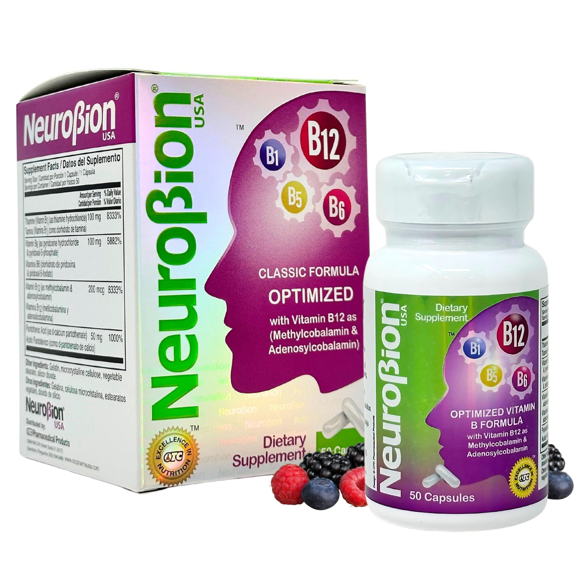 Neurobion fórmula B12 metilcobalamina 50 cápsulas energía