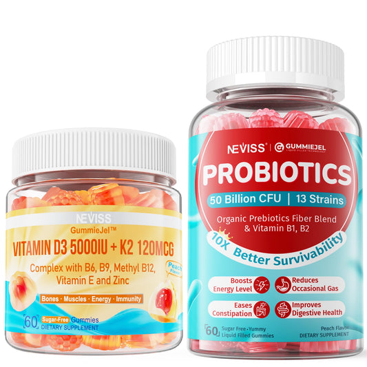 Gomitas vitamina d3 k2 y probióticos NEVISS frasco