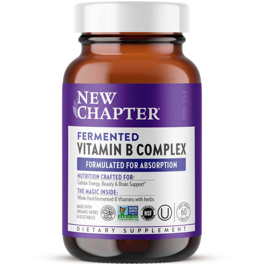 New Chapter complejo vitamina B fermentado 60 cápsulas vegano