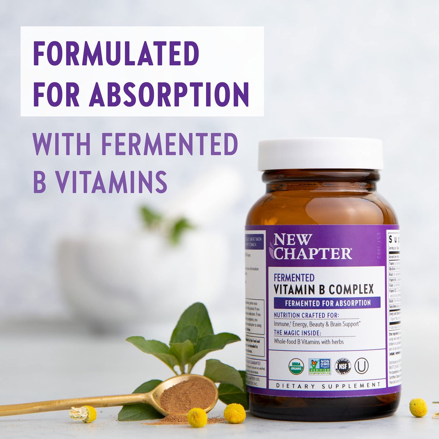 tabletas vitaminas b new chapter orgánico fermentado suplemento