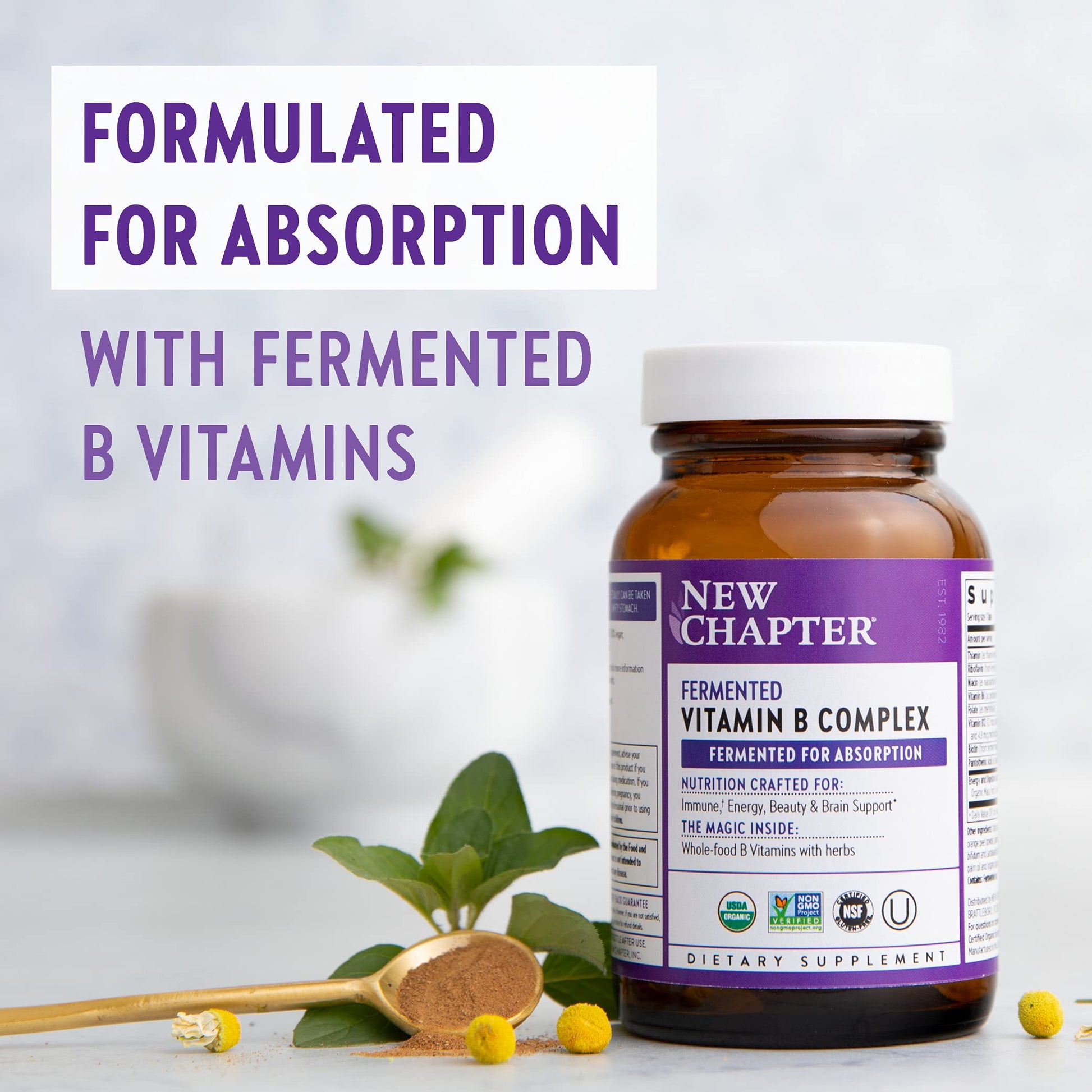 tabletas vitaminas b new chapter orgánico fermentado suplemento