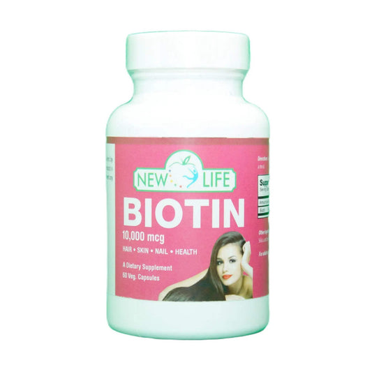New Life Biotina 10000mg cápsulas vegetales para cabello