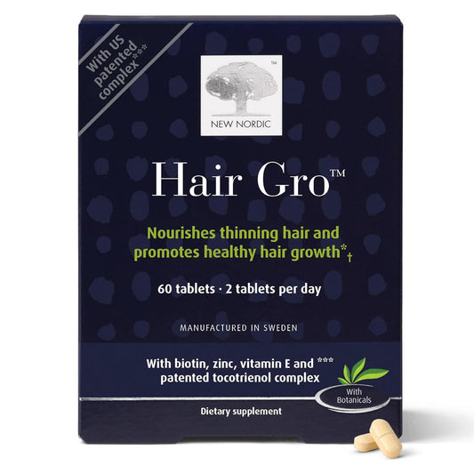 NEW NORDIC Hair GRO suplemento de crecimiento capilar 60 cápsulas