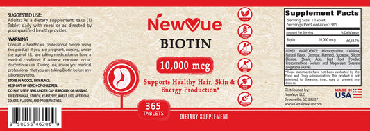 Suplemento de biotina para belleza y salud