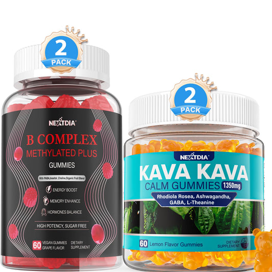 Envase gomitas calmantes Nextdia complejo B y kava