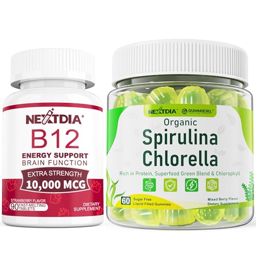 Paquete de gomitas orgánicas Nextdia Spirulina y Chlorella