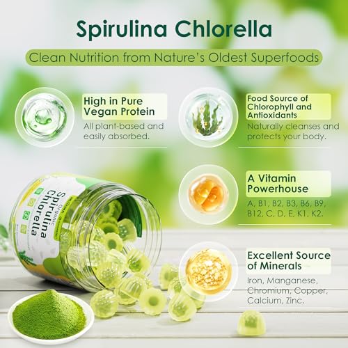 Bote gomitas orgánicas Nextdia Spirulina y Vitaminas B12