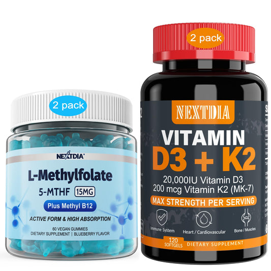 Nextdia gomitas vitamina d3 20000 ui k2 mk7 paquete frontal