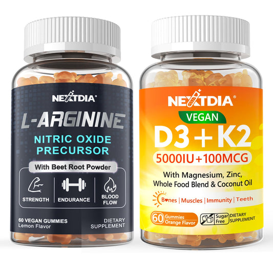 Gomitas veganas Nextdia vitamina D3 K2 L Arginina suplemento