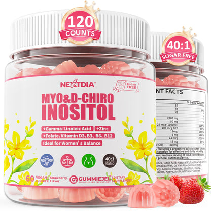 Suplemento gomitas Nextdia inositol con onagra y vitaminas para mujeres