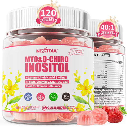 Suplemento gomitas Nextdia inositol con onagra y vitaminas para mujeres