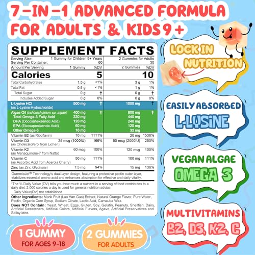 Detalle de gominolas multivitamínicas Nextdia para niños y adultos