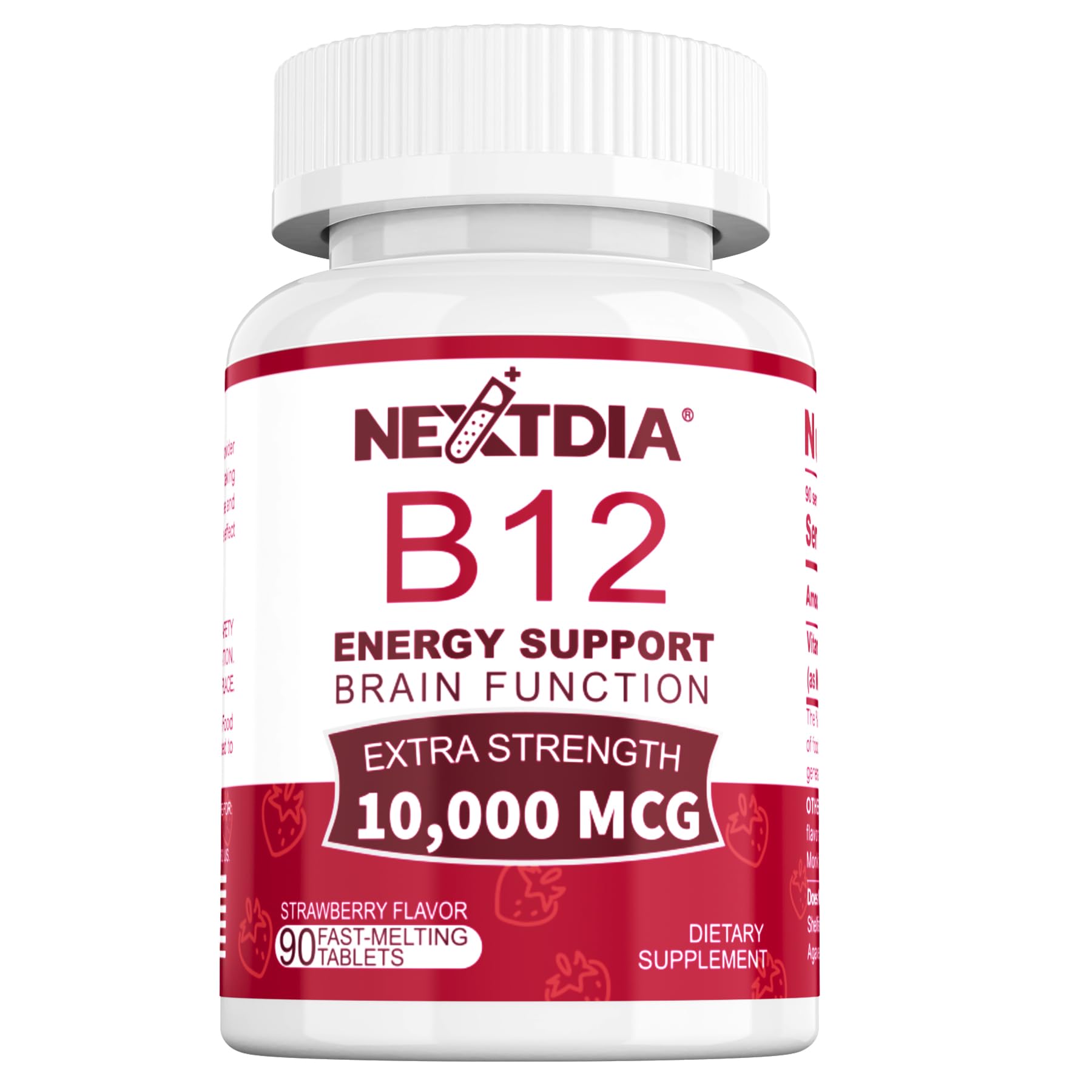 Nextdia vitamina b12 10000 mcg frasco 90 tabletas veganas disolución rápida
