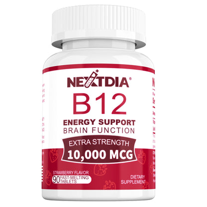 Nextdia vitamina b12 10000 mcg frasco 90 tabletas veganas disolución rápida
