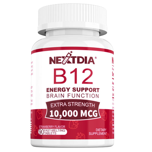 Nextdia vitamina b12 10000 mcg frasco 90 tabletas veganas disolución rápida
