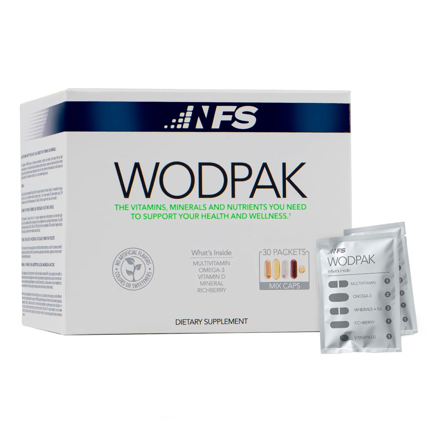 NF Sports WodPak multivitamínico diario para hombres y mujeres.