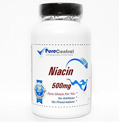Botella de niacina 500mg PureControl Supplements 100 cápsulas