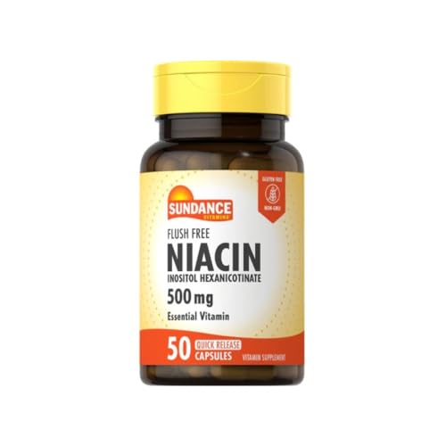 Botella de Niacina 500 mg sin rubor Sundance