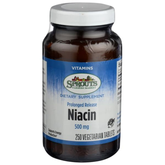 Niacina 500mg Sprouts suplemento vitamina B3 liberación prolongada