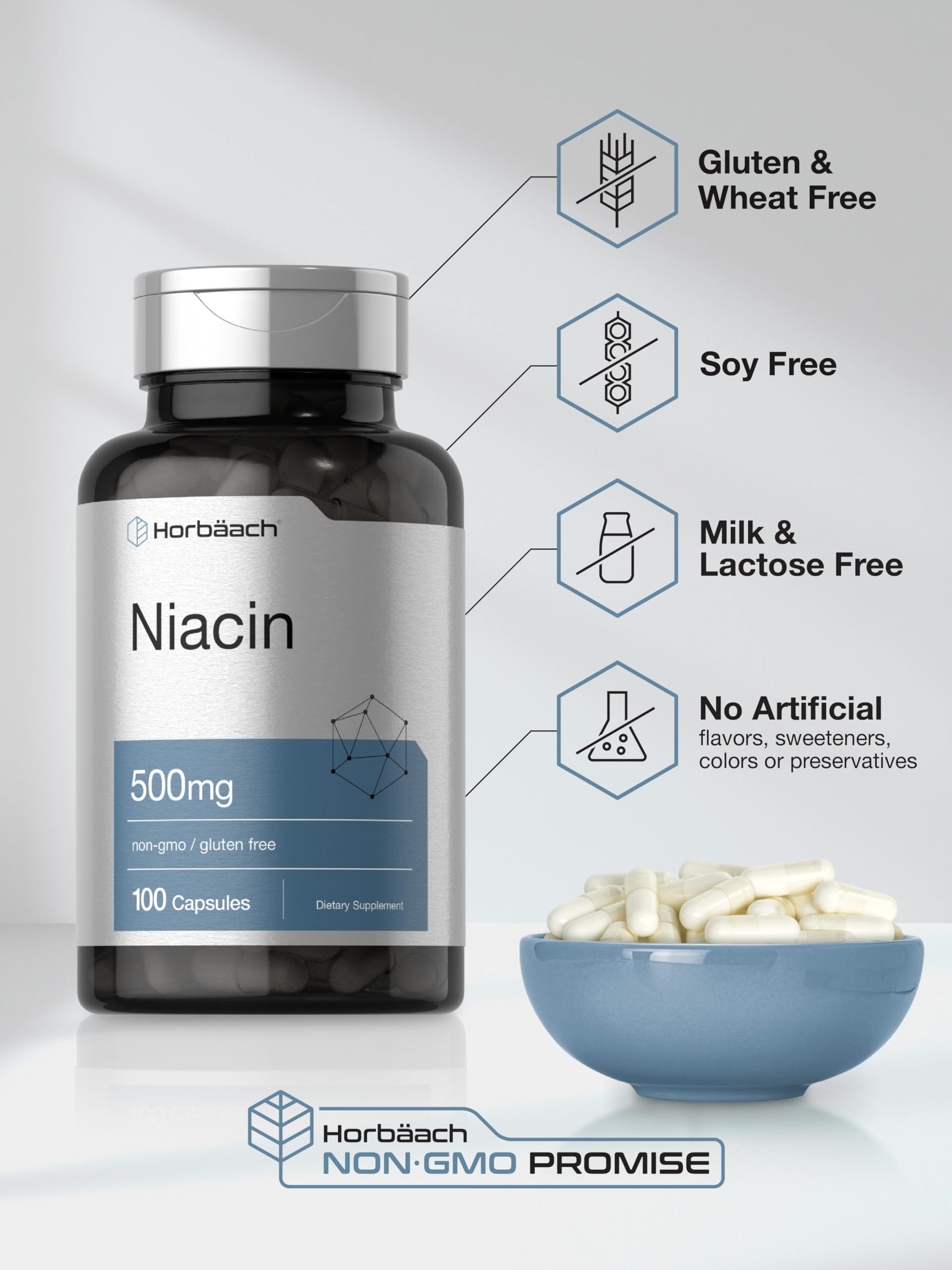 Niacina Horbäach no GMO fórmula experta cápsulas