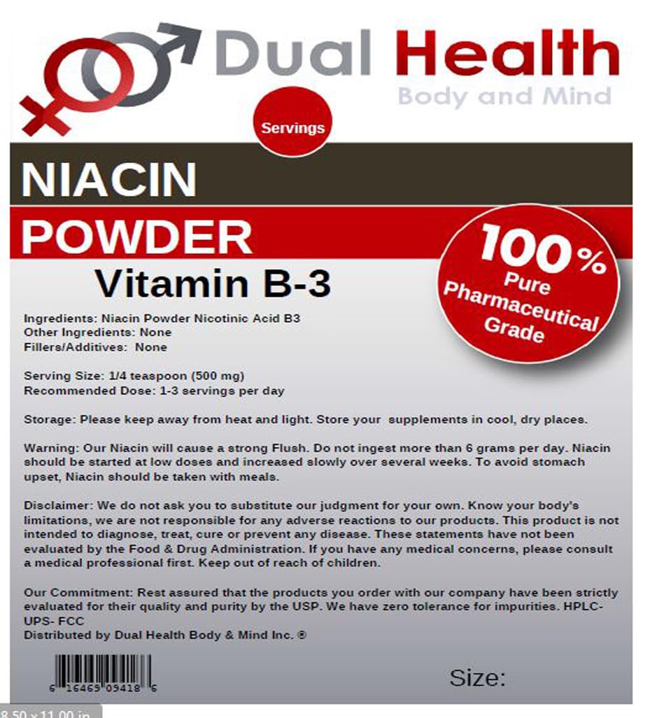 Niacina polvo vitamina B3 puro vegano libre de alérgenos