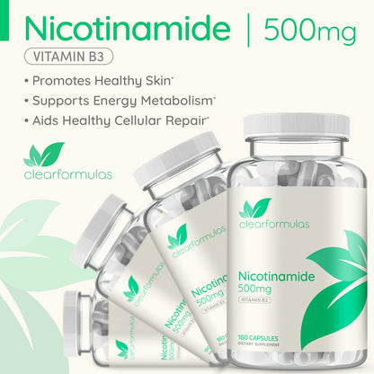 Nicotinamida ClearFormulas suplemento 180 cápsulas