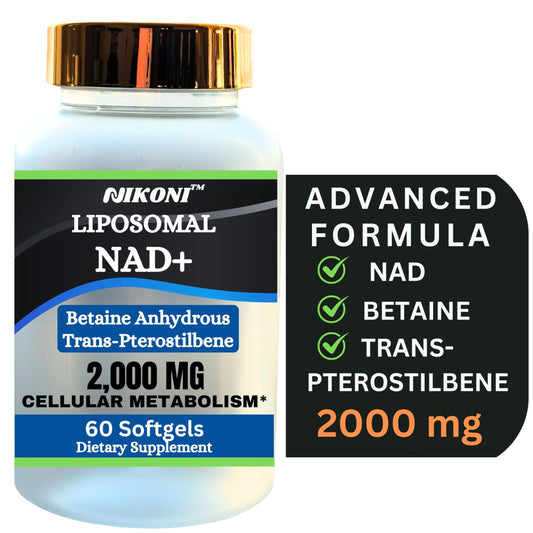 Nikoni suplemento NAD+ liposomal con TMG y pterostilbeno