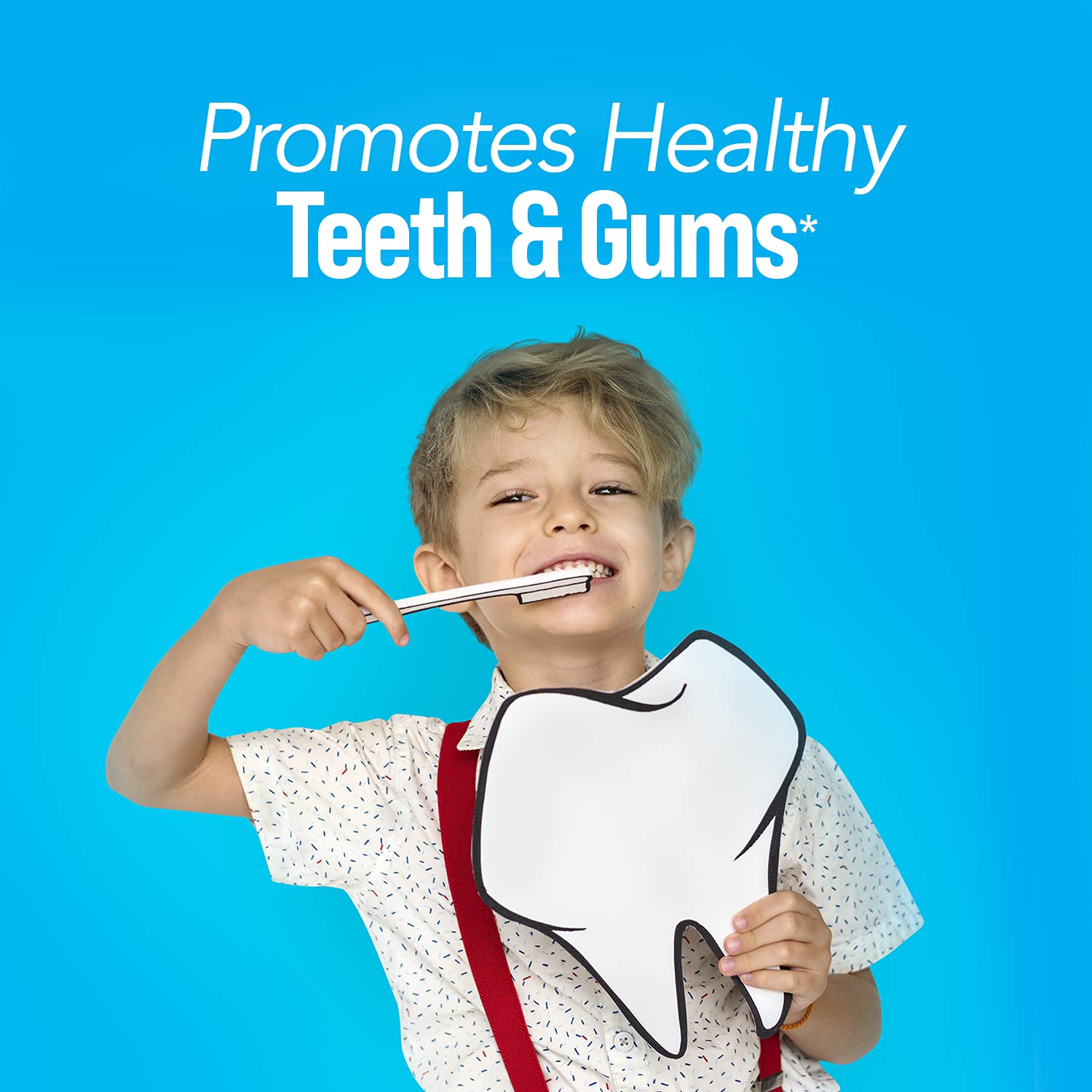 Niño con salud dental gracias a Culturelle probiótico