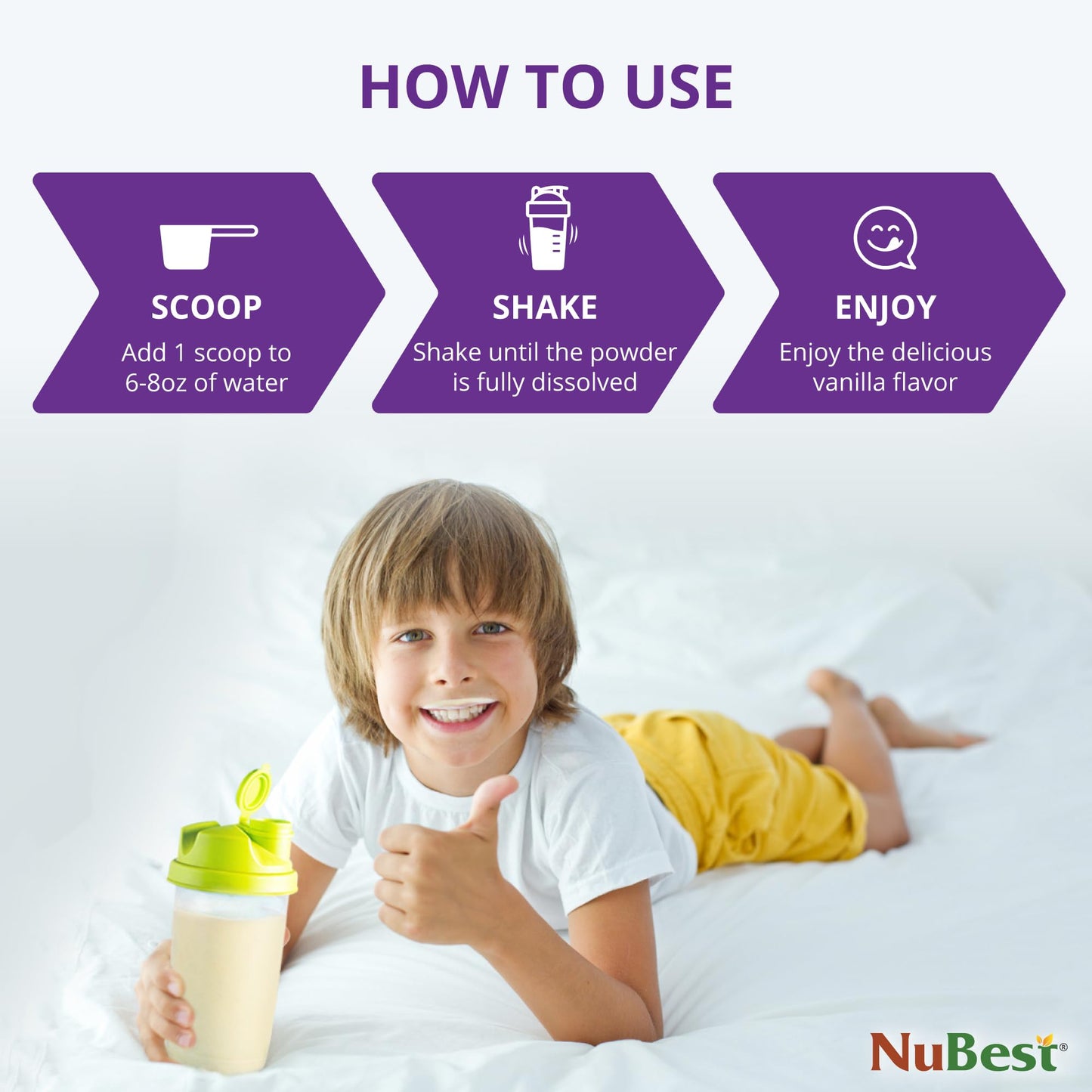 Niños disfrutando de vitaminas NuBest.