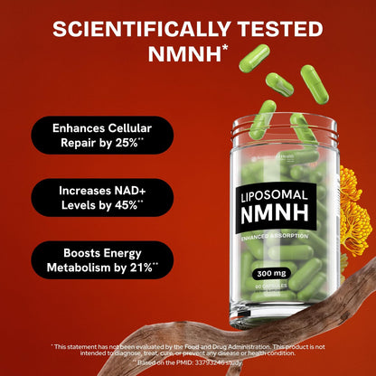 NMNH Ingredientes detallados, envase Resurrected Health.