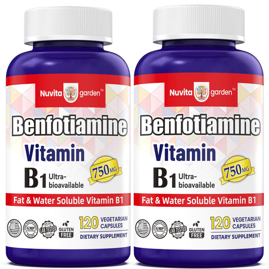 NoMiLu cápsulas vitamina b1 benfotiamina 750mg para energía y nervios