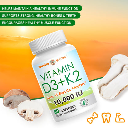 NoMiLu suplemento d3 k2 botella y cápsulas color blanco y naranja