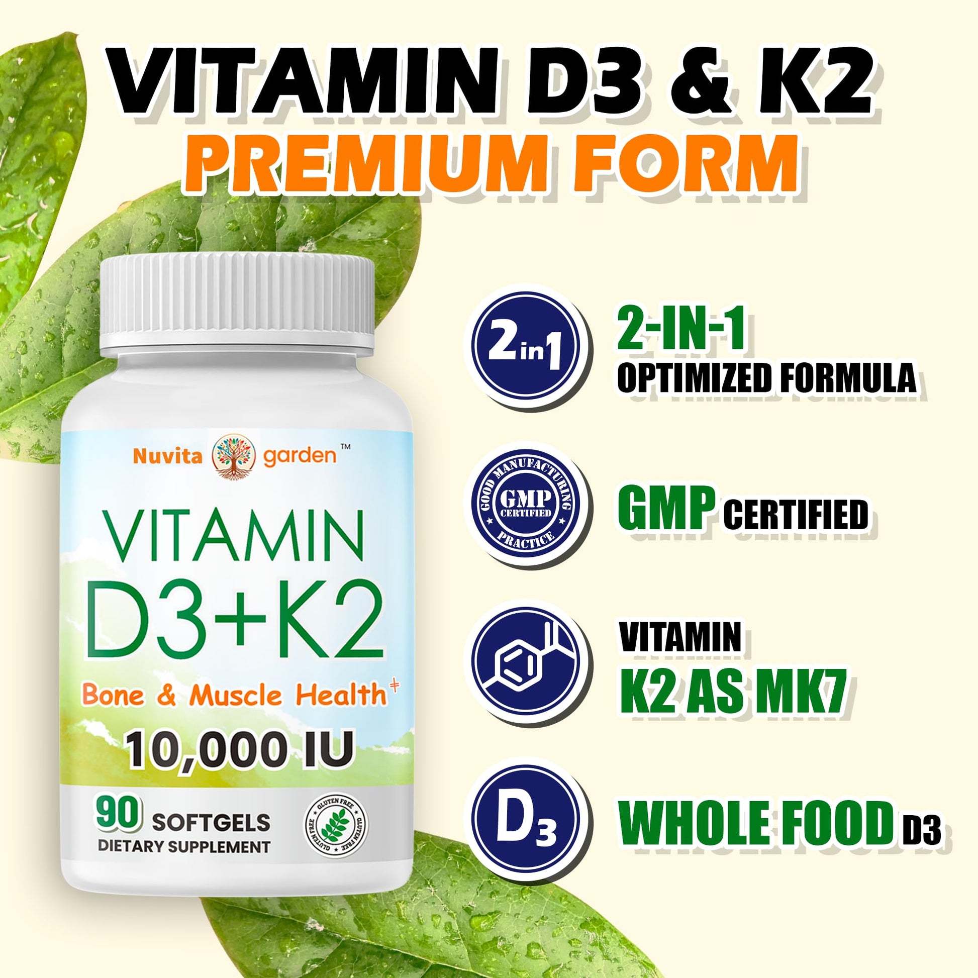 NoMiLu suplemento vitamina d3 k2 sin gluten para adultos