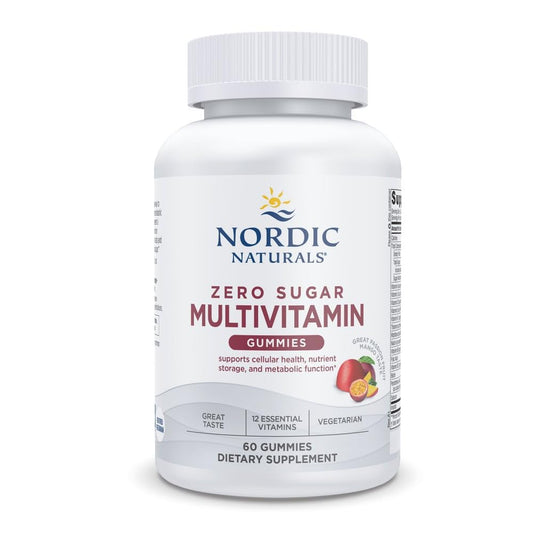 Frasco de gomitas multivitamínicas Nordic Naturals sin azúcar