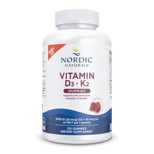 Gomitas Nordic Naturals vitamina D3 y K2 sabor granada 120 unidades