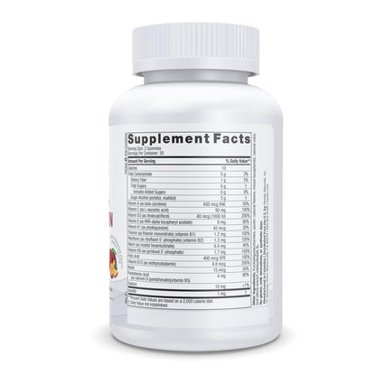 Información nutricional de las gomitas multivitamínicas Nordic Naturals
