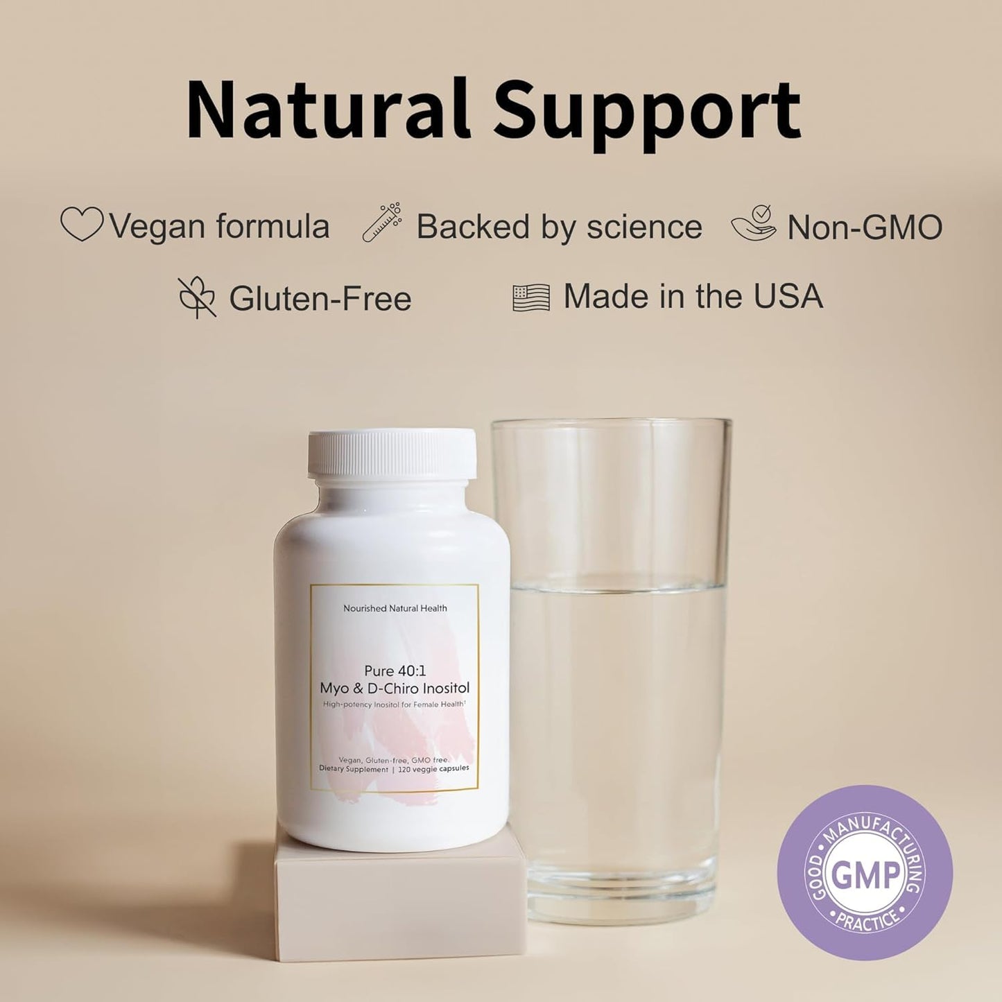 Nourished cápsulas blancas inositol 40:1