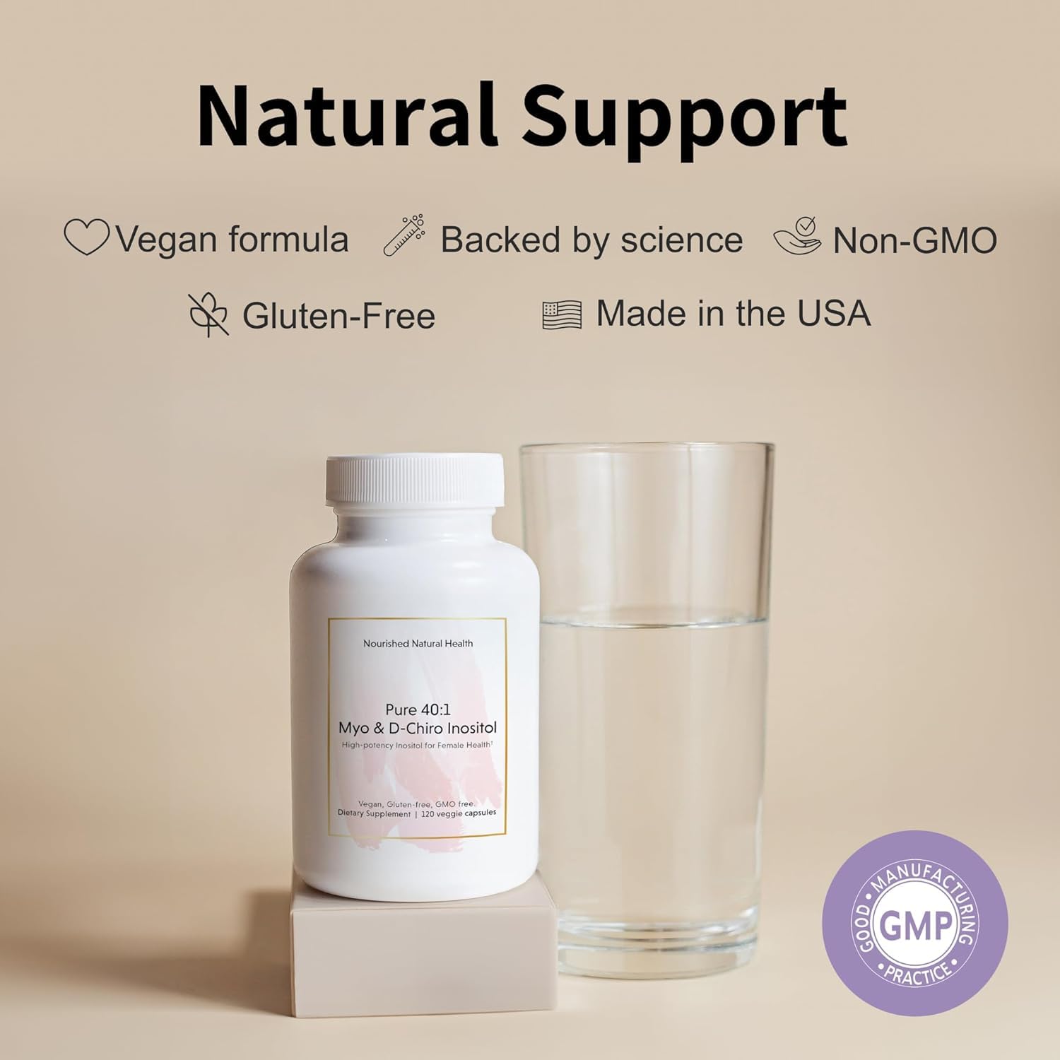 Nourished cápsulas blancas inositol 40:1