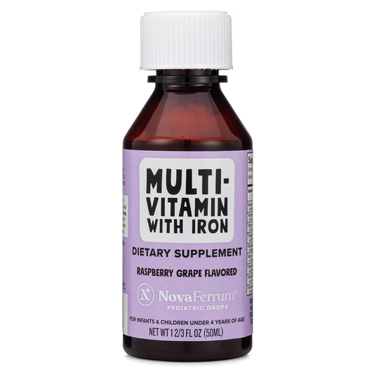 Botella frente de NovaFerrum Multivitamina con hierro 50 ml