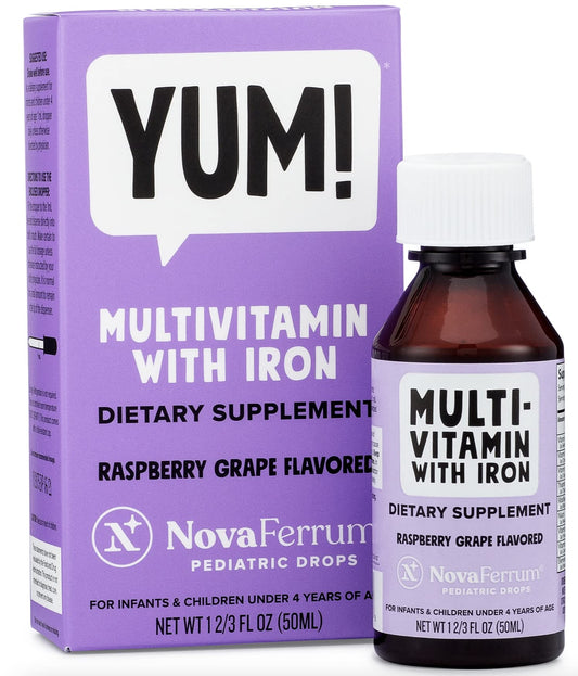 Caja y botella de NovaFerrum Multivitamina con hierro 50 ml