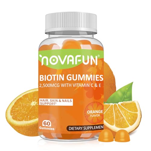 Gomitas de biotina Novafun sabor naranja para cabello y piel