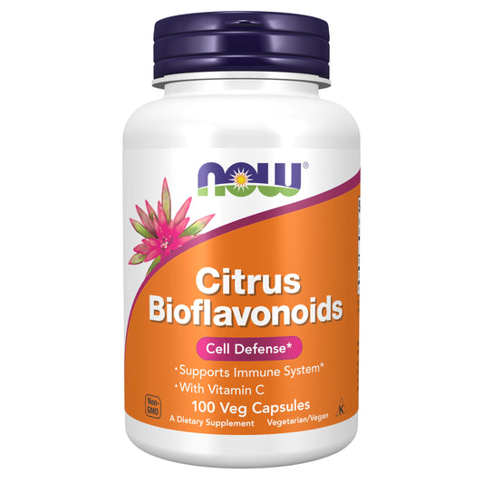 Frasco de suplemento NOW Bioflavonoides cítricos 700mg